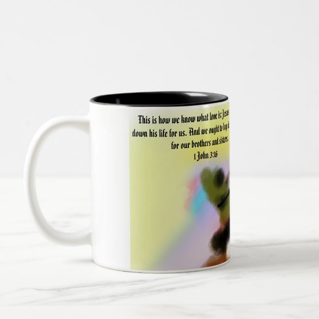 Taza Bicolor mano de Jesús  (Izquierda)