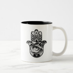 Taza Bicolor Mano Zendoodle de Hamsa