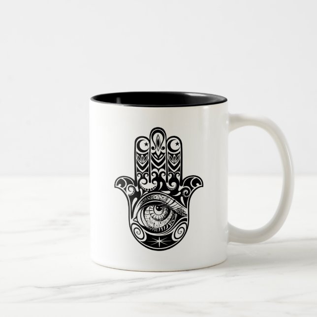 Taza Bicolor Mano Zendoodle de Hamsa (Derecha)