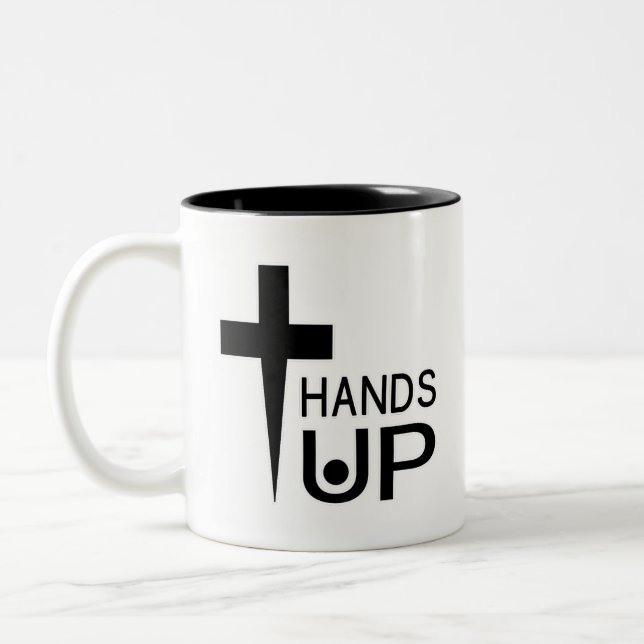 Taza Bicolor Manos arriba (Izquierda)