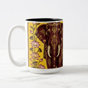 Taza Bicolor Manta de felpa marrón real kandiana -Sri Lanka