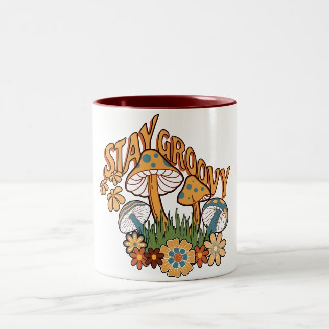 Taza Bicolor Mantén Groovy Retro Champiñón (Centro)