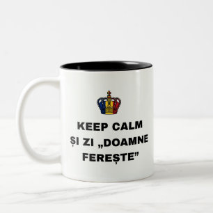 TAZA BICOLOR MANTÉN LA CALMA Y DI "DIOS NO LO QUIERA"