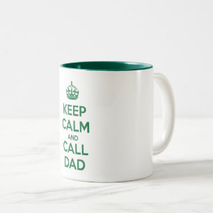 Taza Bicolor Mantén la calma y llama a papá