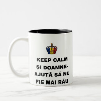 TAZA BICOLOR MANTÉN LA CALMA Y SEÑOR-AYUDA NO SEA PEOR