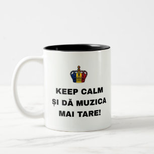 TAZA BICOLOR ¡MANTÉN LA CALMA Y SUBE EL VOLUMEN!