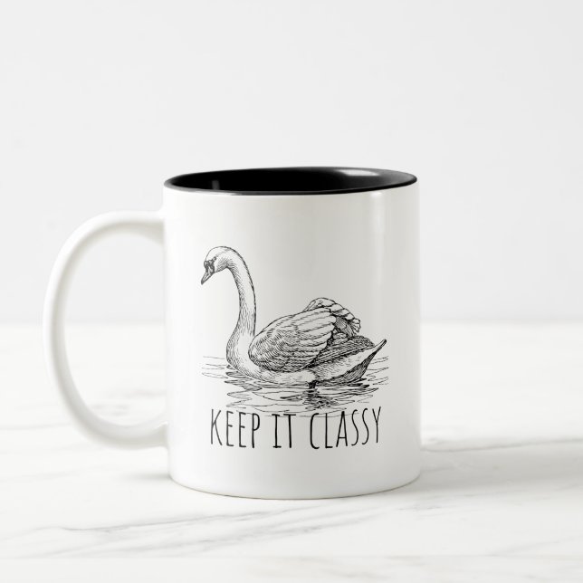 Taza Bicolor Mantén la Clase Elegante Cisne (Izquierda)