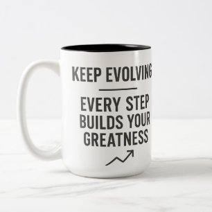 Taza Bicolor Mantén la motivación en evolución