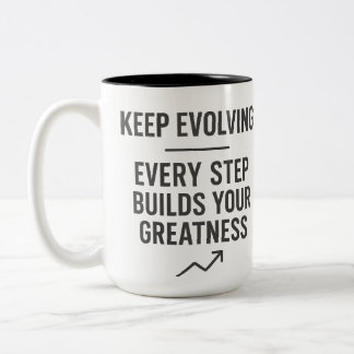 Taza Bicolor Mantén la motivación en evolución
