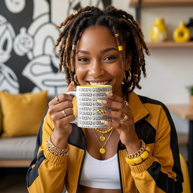 Taza Bicolor Mantén Positivo (Subido por el creador)