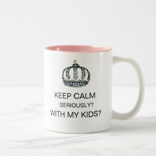Taza Bicolor "¿MANTENER CALMA -EN SERIO- CON MIS HIJOS?" C de