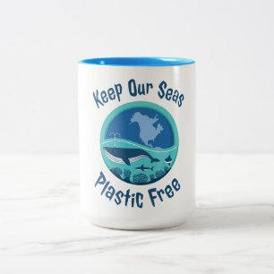 Taza Bicolor Mantener el plástico del mar libre