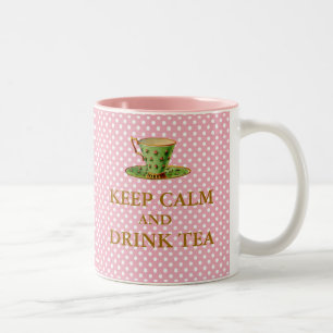 Taza Bicolor Mantener la calma y beber té