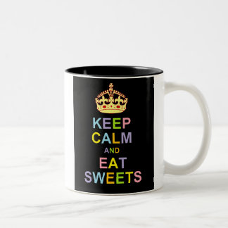 Taza Bicolor Mantenga tranquilo y coma los dulces