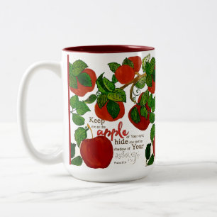 Taza Bicolor Mantenme como la manzana de tu ojo dos tontos