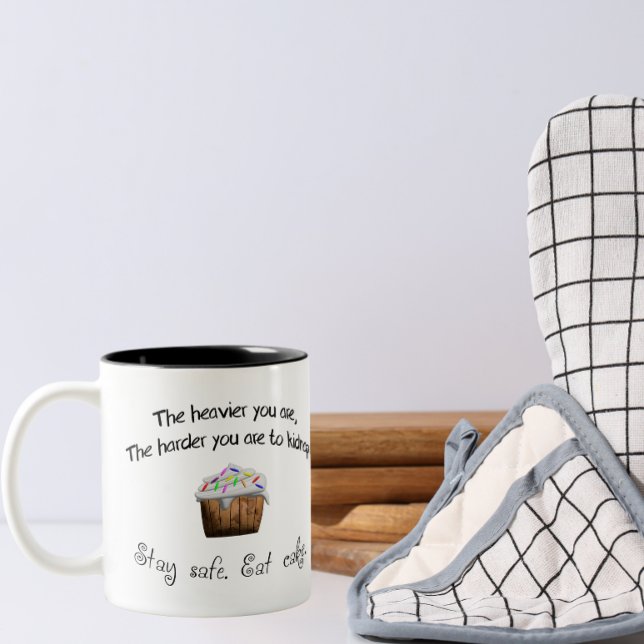 Taza Bicolor Mantente a salvo, come pastel (Subido por el creador)