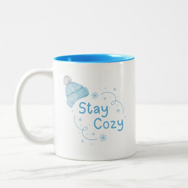 Taza Bicolor Mantente acogedor &quot;invierno&quot; (Izquierda)
