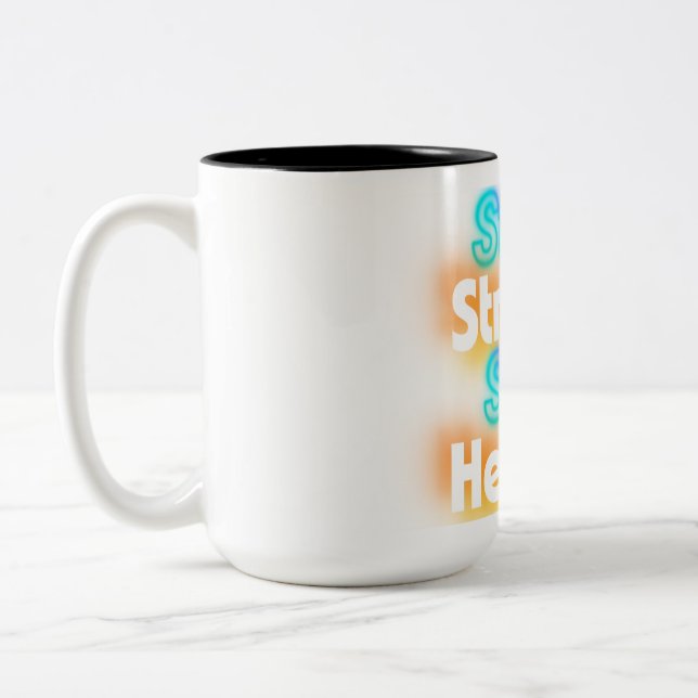 Taza Bicolor Mantente fuerte y sano - Bienestar motivacional (Izquierda)