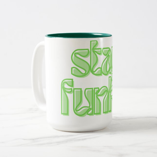 Taza Bicolor Mantente Funky (Anverso izquierdo)