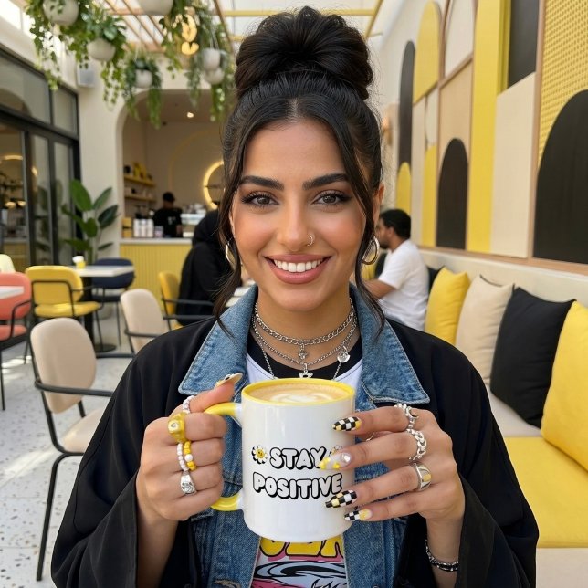 Taza Bicolor Mantente Positivo (Subido por el creador)