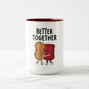 Taza Bicolor Mantequilla de maní y Jalea Mejor Juntos