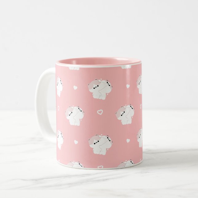 Taza Bicolor Manx Cat Couple Mug (Anverso izquierdo)