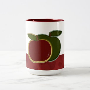 Taza Bicolor Manzanas de Campo (borde rojo) Grande