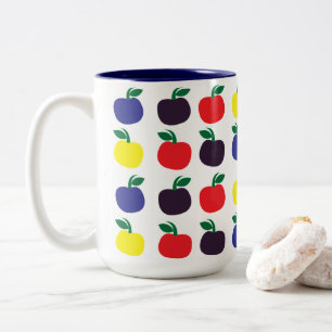 Taza Bicolor Manzanas Frutas Coloridas