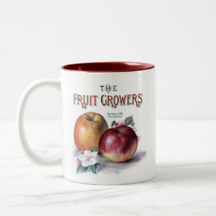 Taza Bicolor Manzanas vintage con flores Los productores de fru