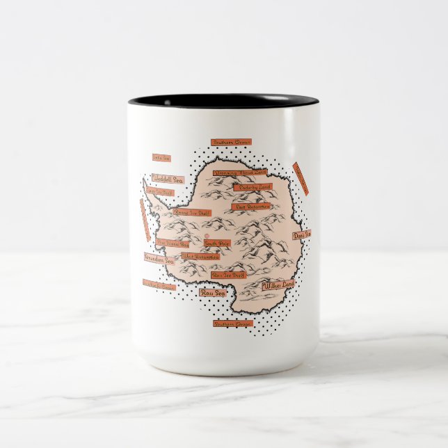 Taza Bicolor Mapa Antiguo de Antártida (Centro)