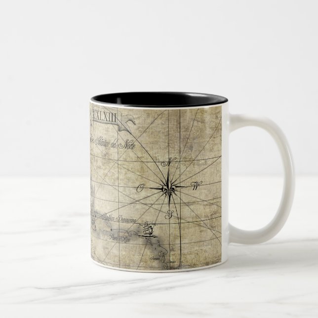Taza Bicolor Mapa antiguo del Caribe (Derecha)