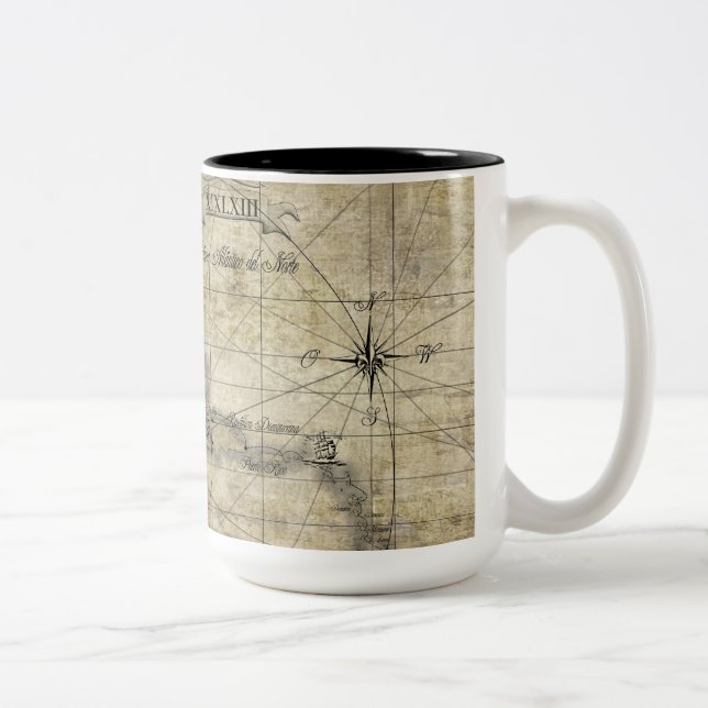 Taza Bicolor Mapa antiguo del Caribe (Derecha)