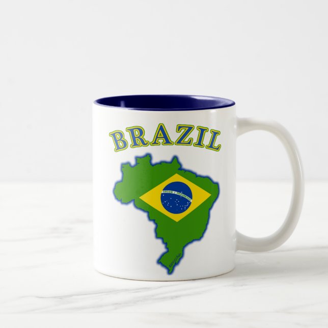 Taza Bicolor Mapa/bandera del Brasil (Derecha)