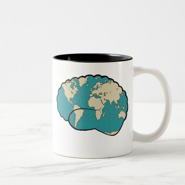 Taza Bicolor Mapa cerebral del mundo (Derecha)