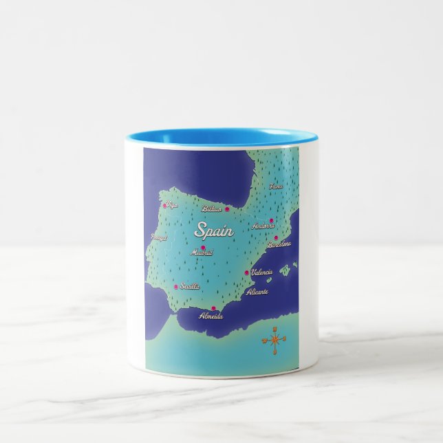 Taza Bicolor Mapa Clásico De España (Centro)
