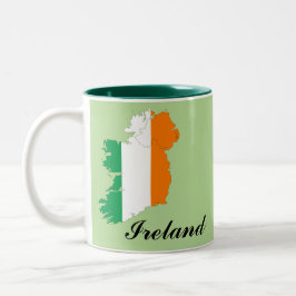 Taza Bicolor Mapa de bandera irlandesa