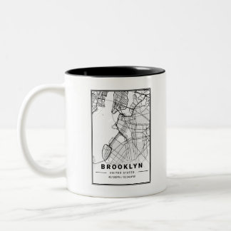 Taza Bicolor Mapa de Brooklyn Light City
