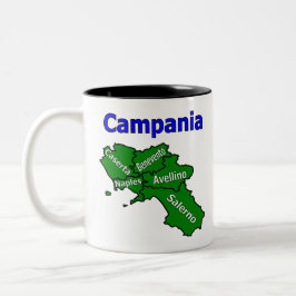 Taza Bicolor Mapa de Campania con Provincias