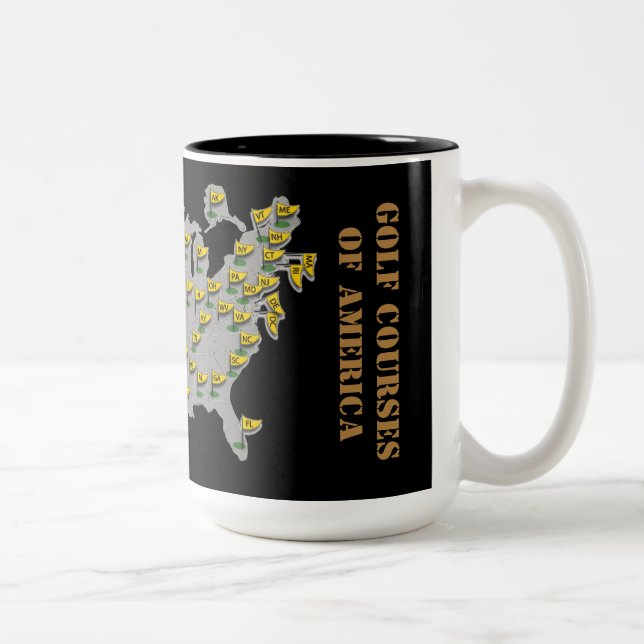 Taza Bicolor Mapa De Campos De Golf De América (Derecha)