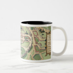 Taza Bicolor Mapa de Cantorbery, de 'Civitates Orbis Terrarum