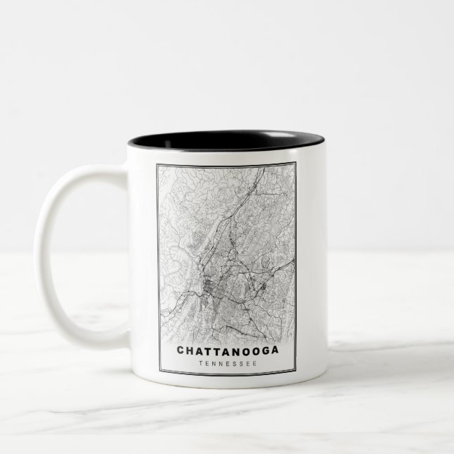 Taza Bicolor Mapa de Chattanooga (Izquierda)