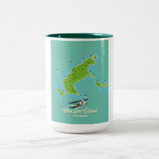 Taza Bicolor Mapa de Con Son Island en Vietnam