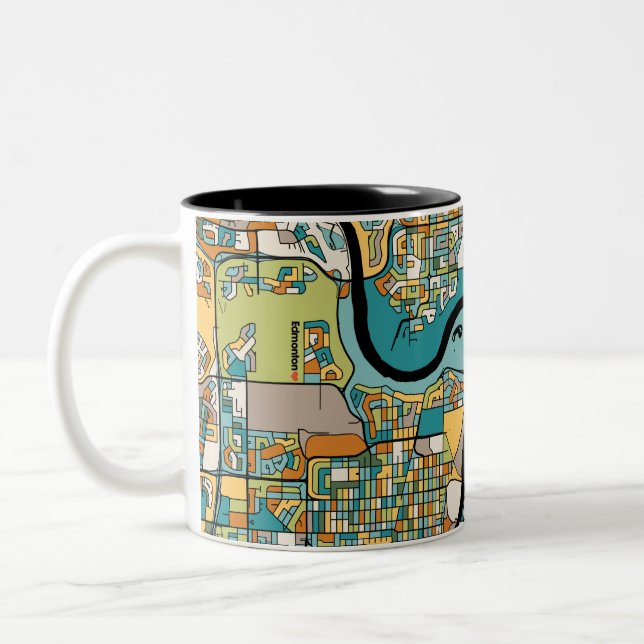 Taza Bicolor Mapa de Edmonton (Izquierda)