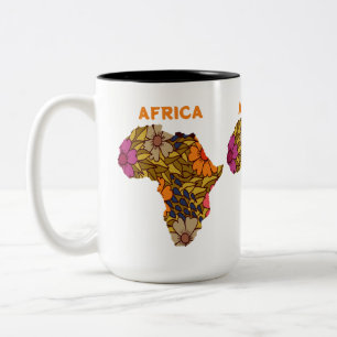 Taza Bicolor Mapa de flores de África