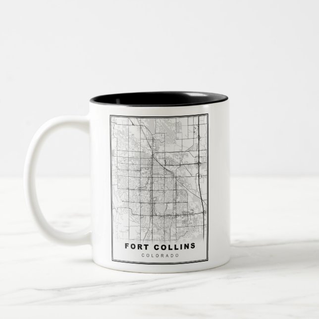 Taza Bicolor Mapa de Fort Collins (Izquierda)