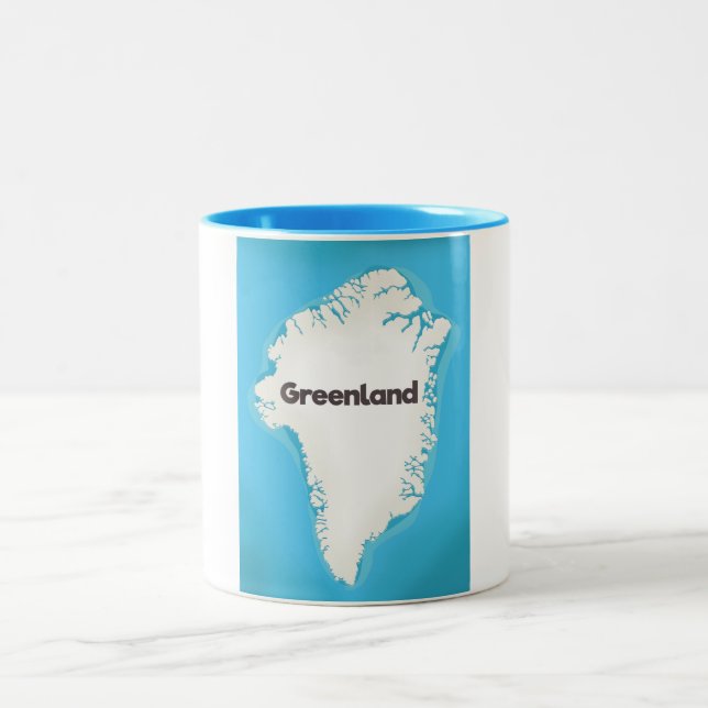 Taza Bicolor Mapa de Groenlandia (Centro)