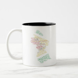 Taza Bicolor Mapa de Guyana con distritos