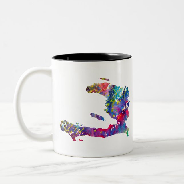 Taza Bicolor Mapa de Haití (Izquierda)