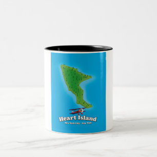 Taza Bicolor Mapa de Hart Island Nueva York Nueva York