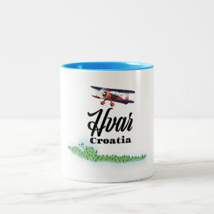 Taza Bicolor Mapa de Hvar Croacia